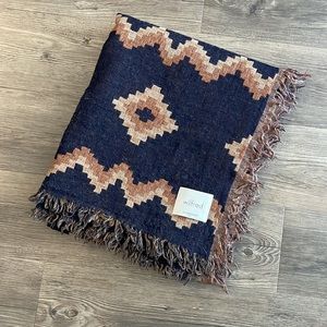 Wilfred Diamond Mosaic Reversible Wool Blanket Scarf